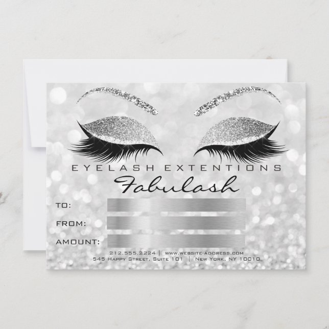Luxury Lashes Silver Grey Makeup Certificate Gift1 (Front)