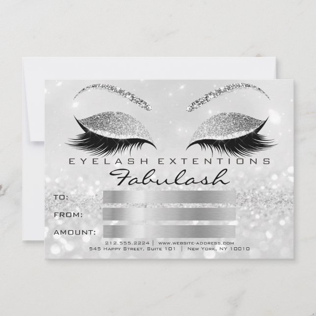 Luxury Lashes Silver Grey Makeup Certificate Gift2 (Front)
