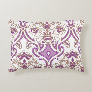 Luxury Lavender Damask Accent Pillow Gift