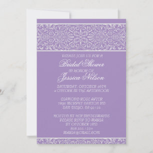 Luxury Lavender Lace Elegant Bridal Shower Invite
