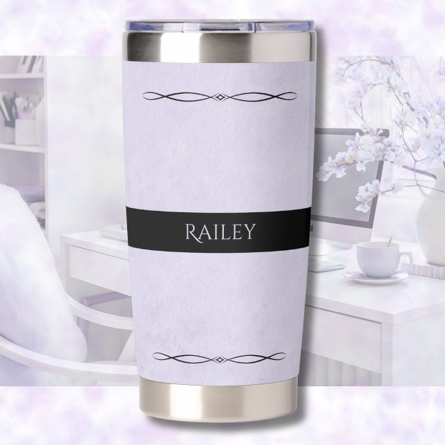 Luxury Lavender Monogram Travel Mug Insulated Tumbler (Bring a touch of calm luxury to your daily routine)
