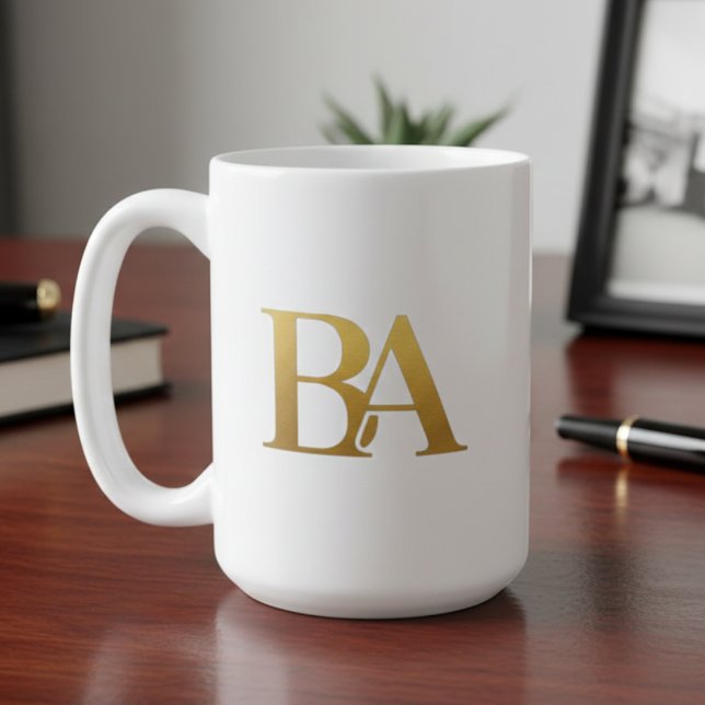 Luxury Law Firm Monogram Coffee Mug | Navy & Gold (Creator Uploaded)