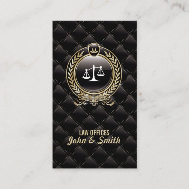 Luxury Lawyer Attorney Dark Law Office Business Card (Front)