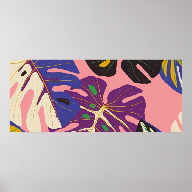 Luxury leaf art deco wallpaper. Nature background. Poster (Front)