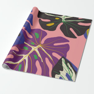 Luxury leaf art deco wallpaper. Nature background. Wrapping Paper