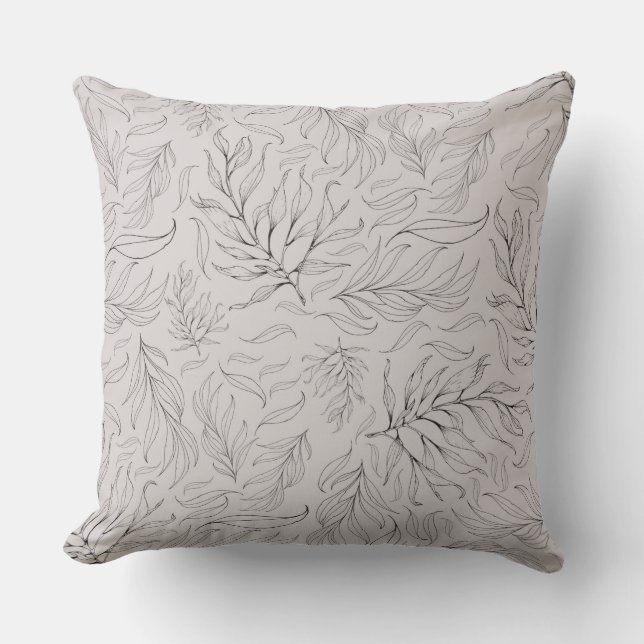 Luxury Leaf Dessiner Pillow (Front)