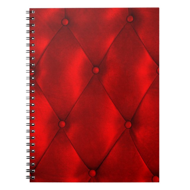 Luxury leather button chair texture notebook (Front)
