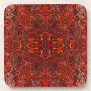 Luxury Leather Textured Golden Brown Pattern Coaster