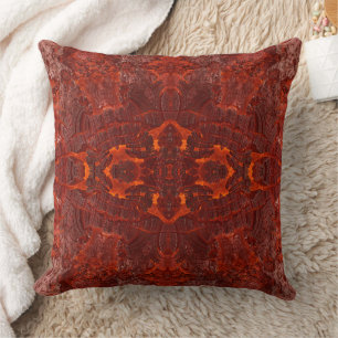 Luxury Leather Textured Golden Brown Pattern Cushion
