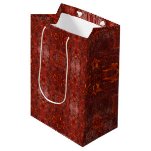 Luxury Leather Textured Golden Brown Pattern Medium Gift Bag