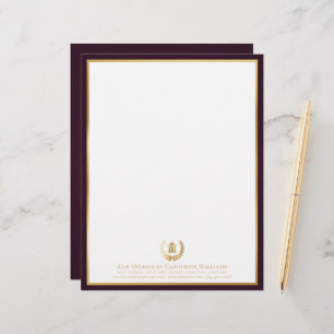 Luxury Legal Professional Personalised Logo Custom Letterhead