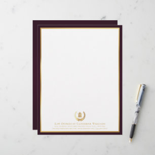Luxury Legal Professional Personalized Logo Custom Letterhead