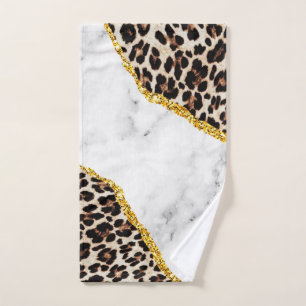 Luxury Leopard Interior Marble Stone Glitter Hand Towel