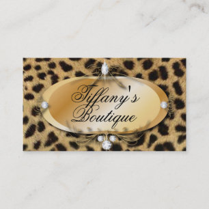 Luxury Leopard PrintVintage Fashion Business Cards
