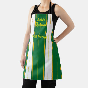 Luxury Linen Modern Green Gold Texture Collection Apron
