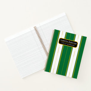 Luxury Linen Modern Green Gold Texture Collection Notebook