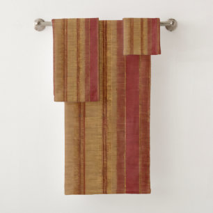 Luxury Linen Popular Burgundy Gold Collection Bath Towel Set