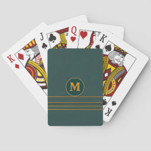 Luxury Linen Popular Green Gold Texture Collection Playing Cards