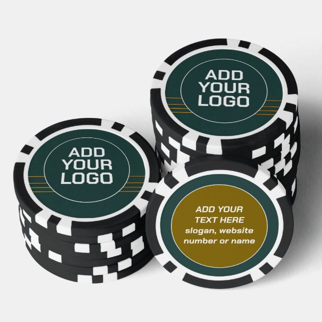 Luxury Linen Popular Green Gold Texture Collection Poker Chips (Stack)