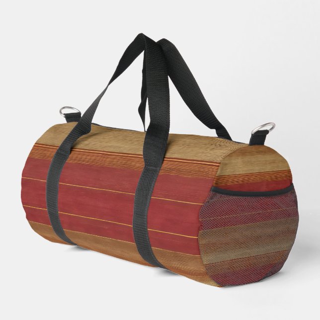 Luxury Linen Trendy Burgundy Gold Collection Duffle Bag (Right Corner)