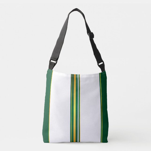 Luxury Linen Trendy Green Gold Texture Collection Crossbody Bag (Front)