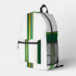 Luxury Linen Trendy Green Gold Texture Collection Printed Backpack