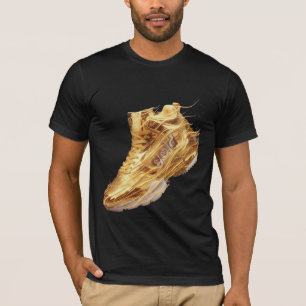 Luxury Liquid Gold Sneaker - Urban Streetwear Art T-Shirt