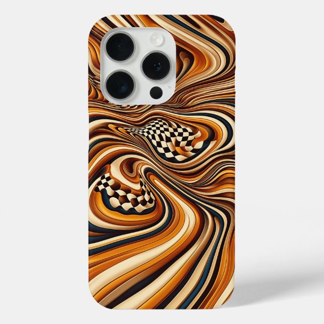 Luxury Liquid Gold Wavy Phone Case Abstract Copper (Back)