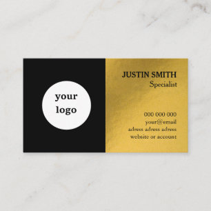 Luxury logo black and gold modern business card