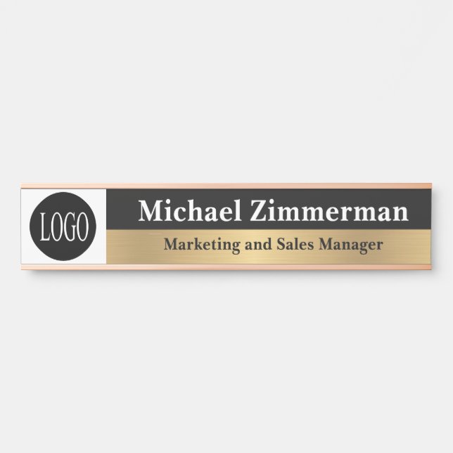 Luxury Long Name Logo Office Door Sign (Front)