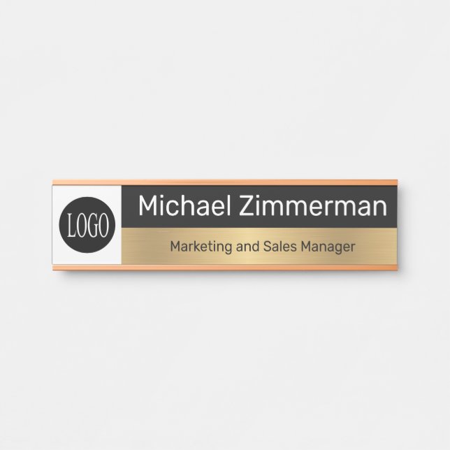 Luxury Long Name Logo Office Door Sign (Front)