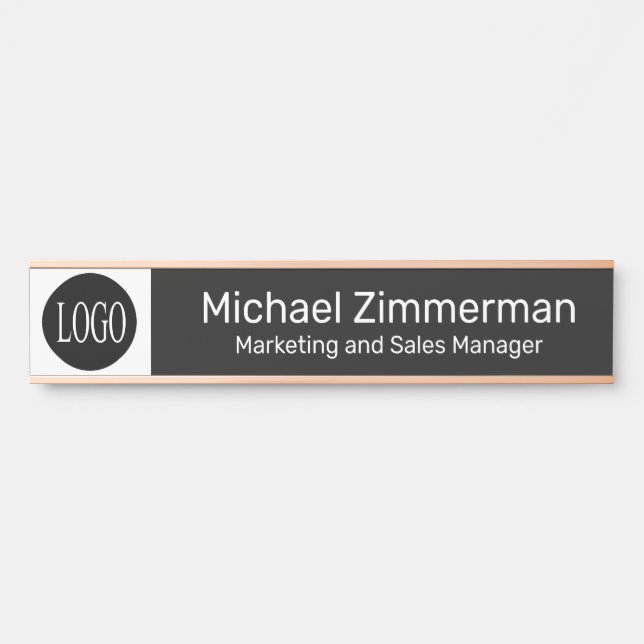Luxury Long Name Logo Office Door Sign (Front)
