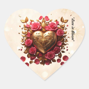 "Luxury Love Bloom" Heart Sticker