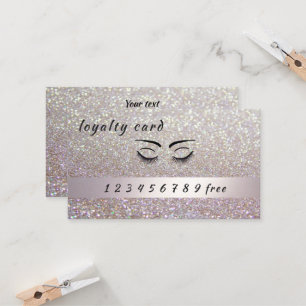 Luxury loyalty card  glittery eyelashes & eyebrows