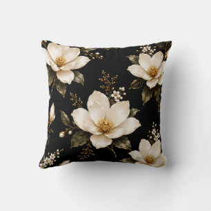 Luxury Magnolia Floral Seamless Pattern Artwork Cushion