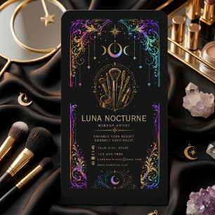 Luxury Makeup Artist Business Card with QR Code
