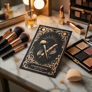 Luxury Makeup Artist Vintage Celestial Business Card