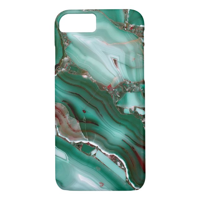 Luxury Malachite Gemstone Agate Marble Case-Mate iPhone Case (Back)