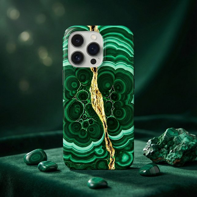Luxury Malachite & Gold Vein iPhone Case (Creator Uploaded)