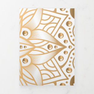 Luxury Mandala 11 Tri-Fold Holiday Card