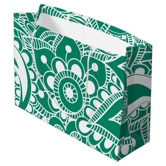 Luxury Mandala 48 Large Gift Bag (Back Angled)