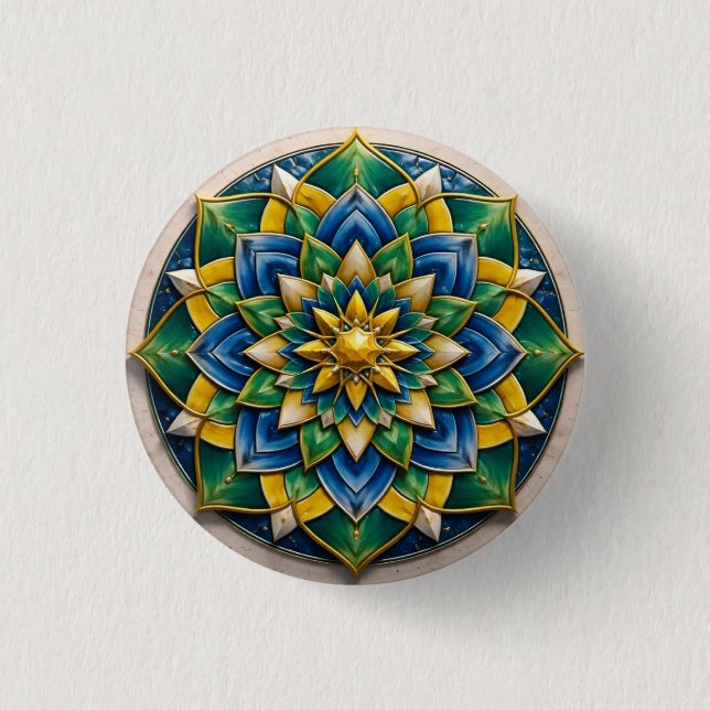 Luxury Mandala Brooch - 01 3 Cm Round Badge (Front)
