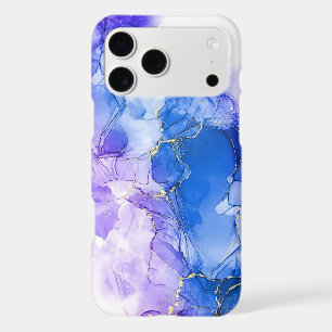 Luxury Marble Blue Silver Glitter