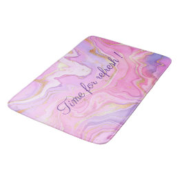 Luxury Marble Glitter Pink Purple Gold Bath Mat