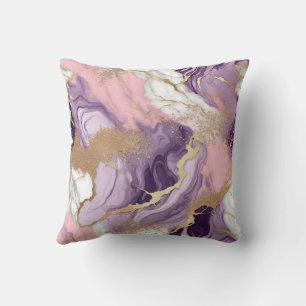 Luxury Marble Glitter Pink Purple Gold Cushion