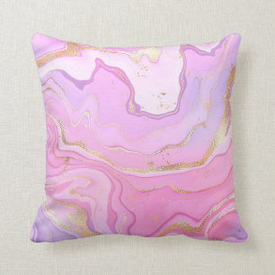 Luxury Marble Glitter Pink Purple Gold Cushion