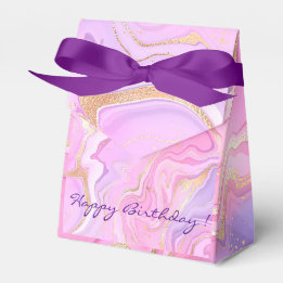 Luxury Marble Glitter Pink Purple Gold Favour Box