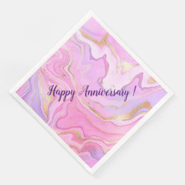 Luxury Marble Glitter Pink Purple Gold Napkin