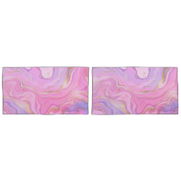 Luxury Marble Glitter Pink Purple Gold Pillowcase