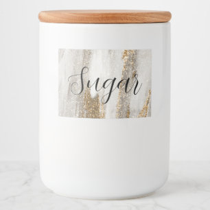 Luxury Marble Gold Strokes white and grey Food Label